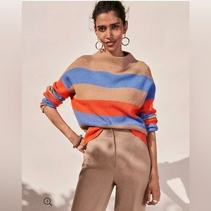 Ann Taylor Stripe Mock Neck Sweater (Size XS) IMMACULATE!